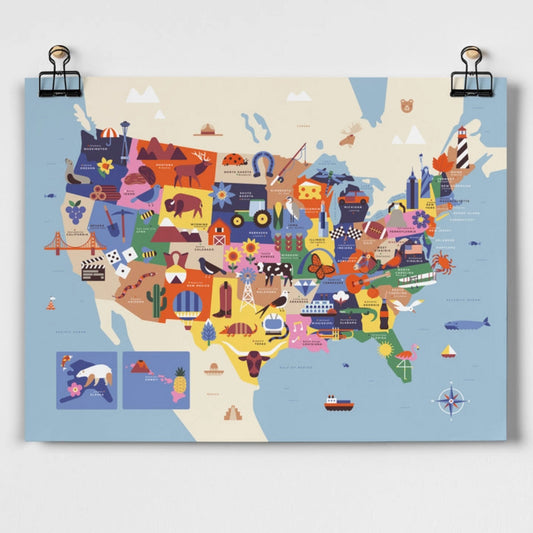 USA map print