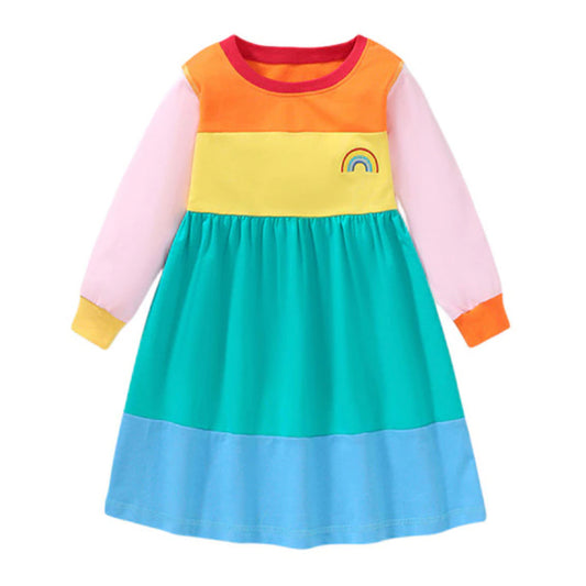 colorblock rainbow dress