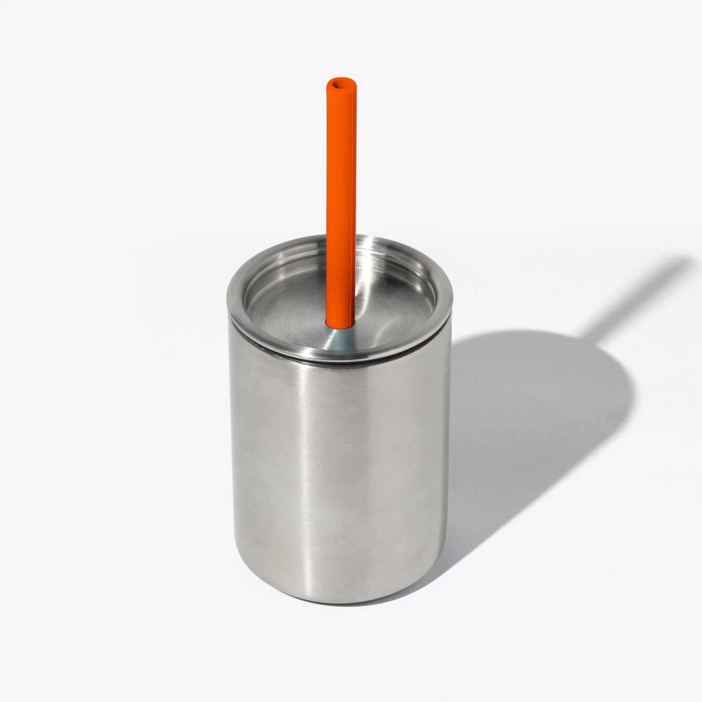 stainless steel baby cup in orange